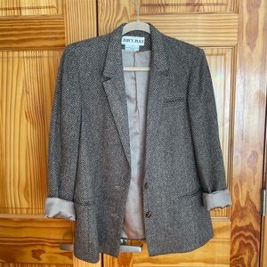 Vintage Brown/Tan Herringbone Blazer